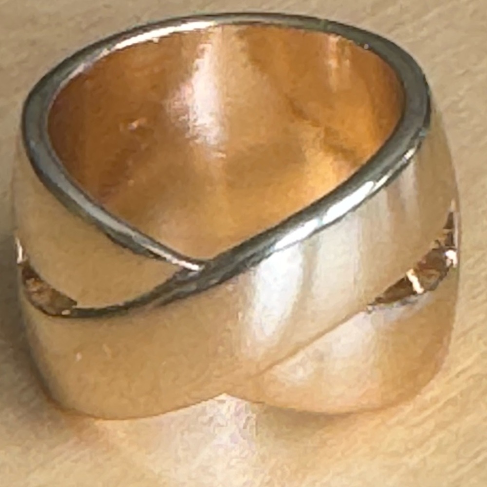 SZ 7  Gold Plated Criss Cross Ring